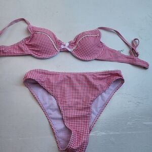 Pink Gingham Bikini Set